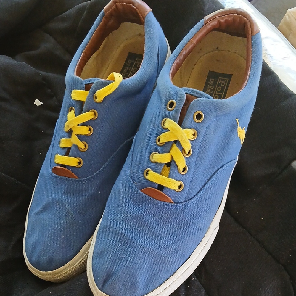 Polo by Ralph Lauren Blue Sneakers with Yellow Accents